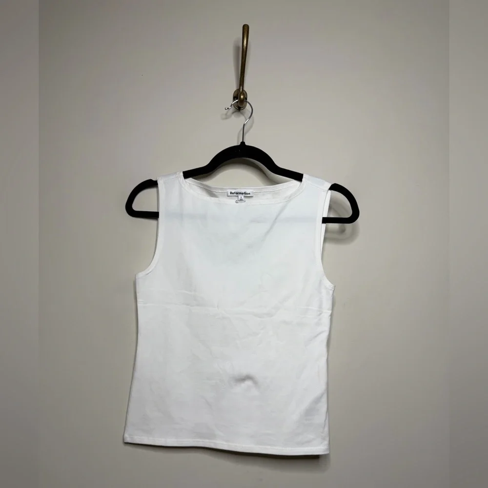 Reformation Dusk Boat-neck Organic Cotton-blend Top - Picture 6 of 10